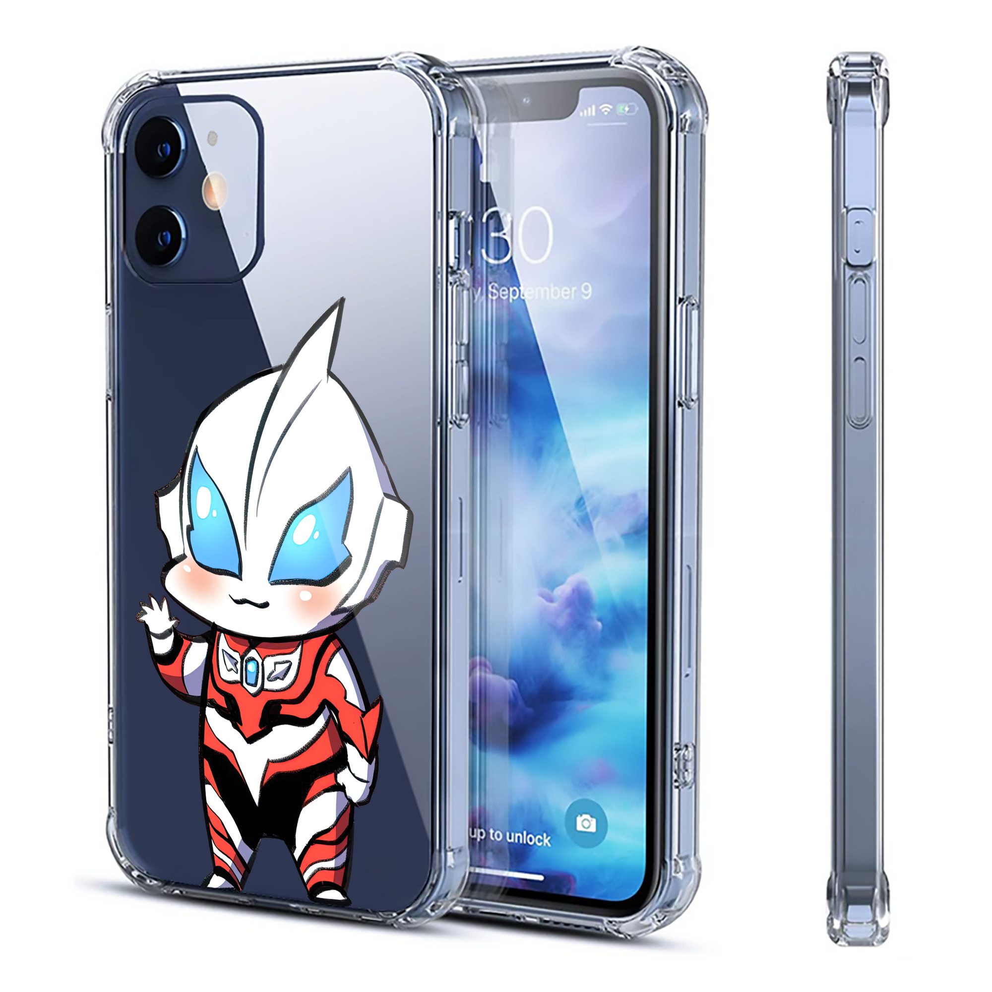 （画像用） ウルトラマン Ultraman 【iPhone 12シリーズ対応】透明スマホケース（クリアソフトケース）